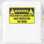 Waarschuwing Deze deur is vergrendeld voor uw besc Rechthoekige Sticker (Tas)