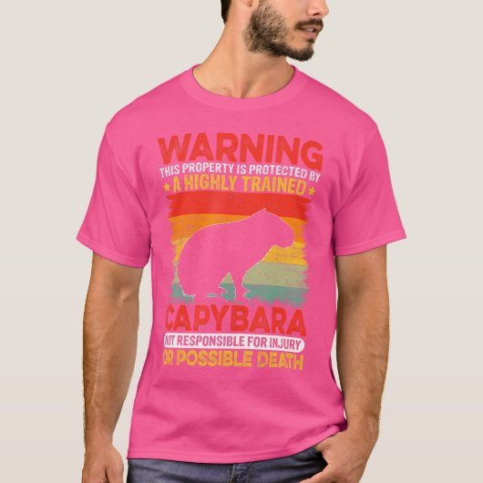 Waarschuwing Deze eigenschap is beschermd Capybara T-shirt (Voorkant)