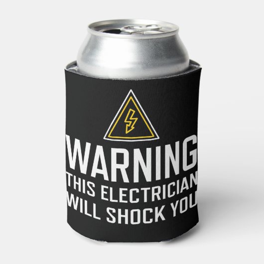 Waarschuwing Deze elektricien zal u Koelbox schokk Blikjeskoeler (Blikje Voorkant)