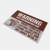 Waarschuwing Deze fotograaf kan een grappige camer Deurmat (Schuin)