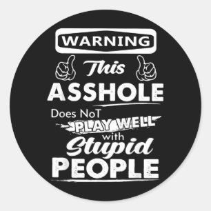 Waarschuwing Deze Gpy Persoon Speelt Niet Met Dwaz Ronde Sticker