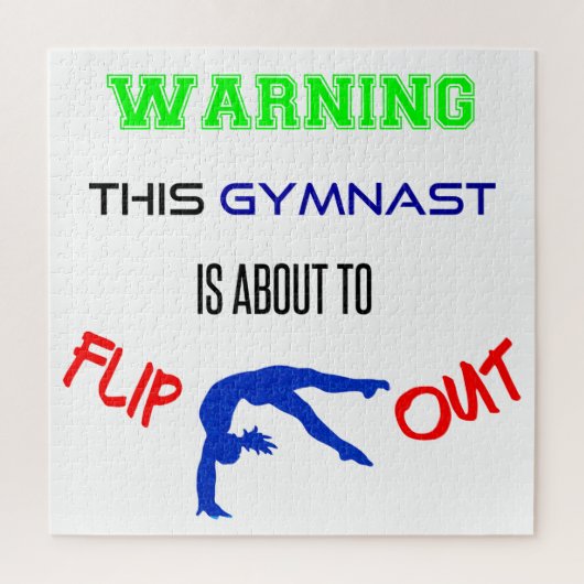 Waarschuwing Deze gymnast staat op het punt om de  Legpuzzel (Verticaal)