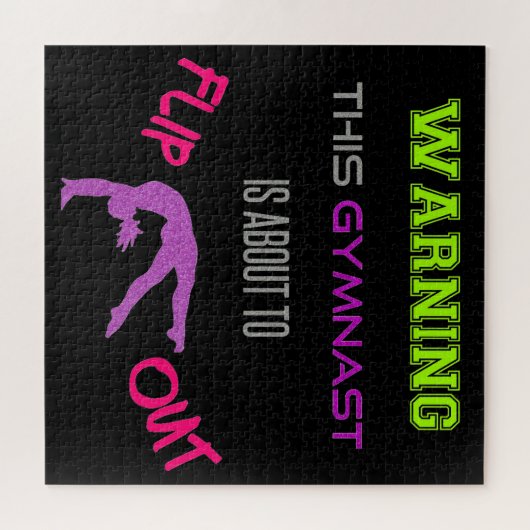 Waarschuwing Deze gymnast staat op het punt om de  Legpuzzel (Horizontaal)