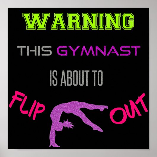 Waarschuwing Deze gymnast staat op het punt om Pos Poster (Voorkant)