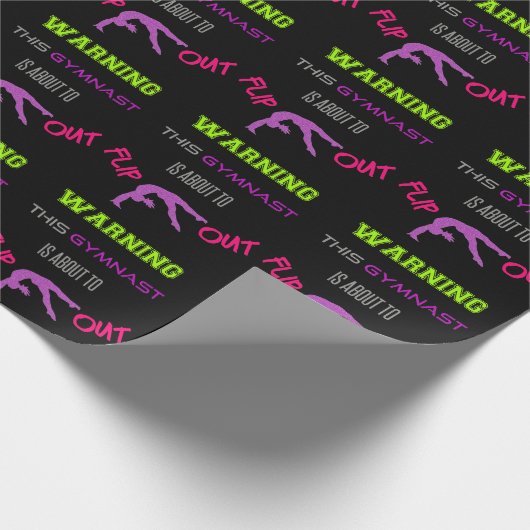 Waarschuwing Deze gymnast staat op het punt om uit Cadeaupapier (Hoek)