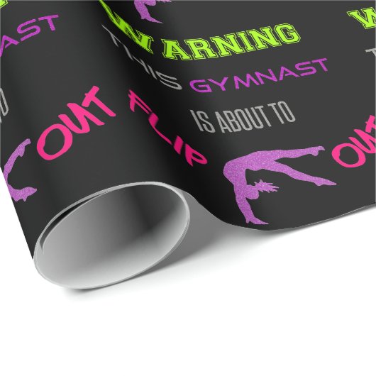 Waarschuwing Deze gymnast staat op het punt om uit Cadeaupapier (Rol Hoek)