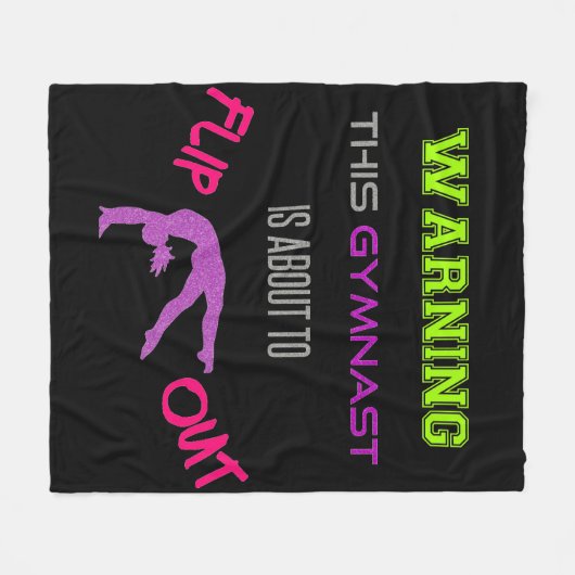Waarschuwing Deze gymnast staat op het punt om uit Fleece Deken (Voorkant (Horizontaal))