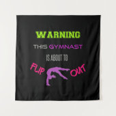 Waarschuwing Deze Gymnast Staat Op Het Punt Om Uit Wandkleed (Voorkant)