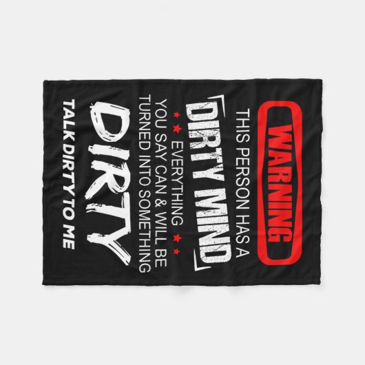 Waarschuwing Deze persoon heeft een vieze geest al Fleece Deken (Voorkant (Horizontaal))