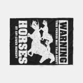 Waarschuwing Deze persoon kan over paarden praten  Fleece Deken (Voorkant (Horizontaal))