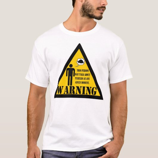 Waarschuwing deze persoon kan praten over schildpa t-shirt (Voorkant)