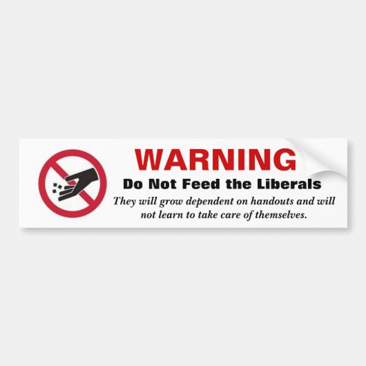 WAARSCHUWING Diet de liberalen niet Bumpersticker (Voorkant)