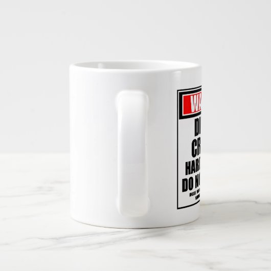 Waarschuwing digitale creator hard op het werk grote koffiekop (Achterkant)