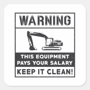 Waarschuwing: dit apparaat-graafconstructie vierkante sticker