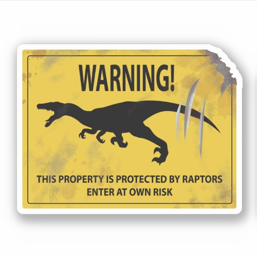 Waarschuwing! Dit bezit wordt beschermd door Rapto Sticker (Voorkant)