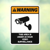 Waarschuwing Dit gebied Bewakingswinkel van minder Raamsticker (Vel 3)