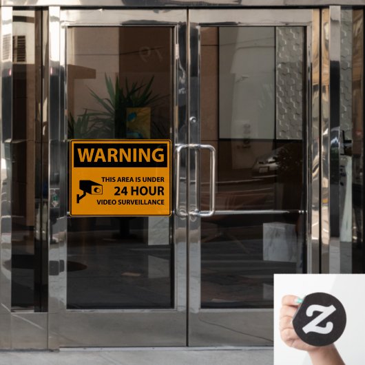 Waarschuwing Dit gebied Bewakingswinkel van minder Raamsticker (Kantoordeur)