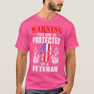 Waarschuwing Dit meisje wordt beschermd door een v T-shirt