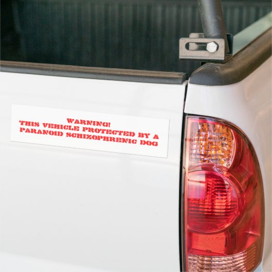 WAARSCHUWING! DIT VOERTUIG DAT BESCHERMD IS DOOR E BUMPERSTICKER (Op Truck)