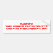 WAARSCHUWING! DIT VOERTUIG DAT BESCHERMD IS DOOR E BUMPERSTICKER (Voorkant)