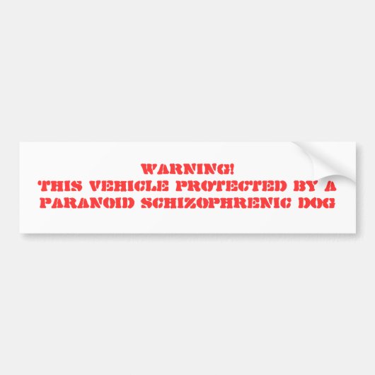 WAARSCHUWING! DIT VOERTUIG DAT BESCHERMD IS DOOR E BUMPERSTICKER (Voorkant)