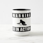 waarschuwing dj in action cup mok djing (Midden)