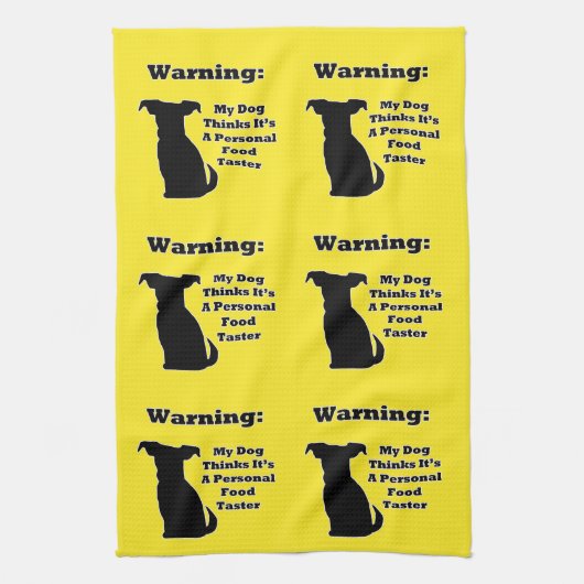 Waarschuwing Dog Theedoek (Verticaal)