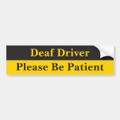 Waarschuwing Dove Bestuurder Bumpersticker (Voorkant)