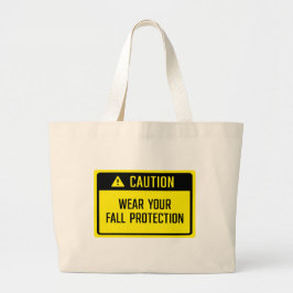 Waarschuwing Draag uw Herfst Protection Sign Grote Tote Bag