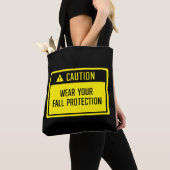 Waarschuwing Draag uw Herfst Protection Sign Tote Bag (Dichtbij)