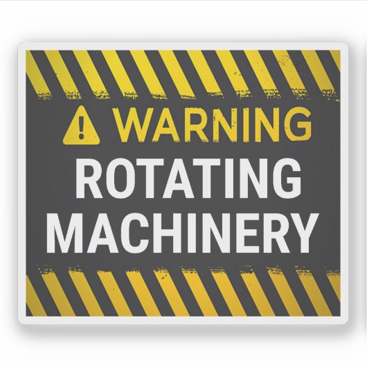 Waarschuwing Draaiende Machines Sticker (Voorkant)