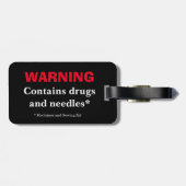 Waarschuwing-Drugs & Naalden-Geneesmiddelen & Naai Bagagelabel (Achterkant horizontaal)