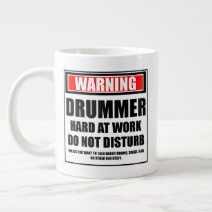 Waarschuwing Drummer hard op het werk stoort niet Grote Koffiekop