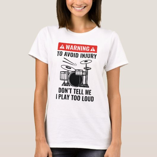 Waarschuwing drummer t-shirt (Voorkant)