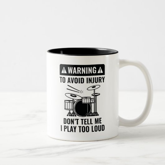 Waarschuwing drummer tweekleurige koffiemok (Rechts)