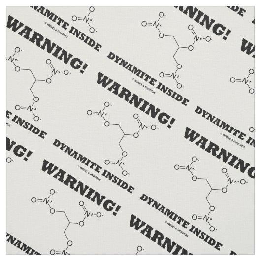 Waarschuwing! Dynamiet in nitroglycerine Molecule Stof (Swatch)