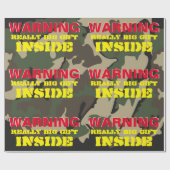 WAARSCHUWING Echt groots cadeaupapier (Vlak)