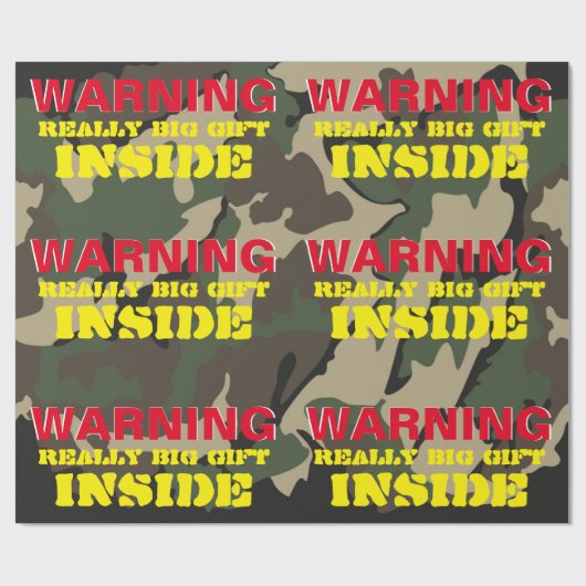 WAARSCHUWING Echt groots cadeaupapier (Vlak)