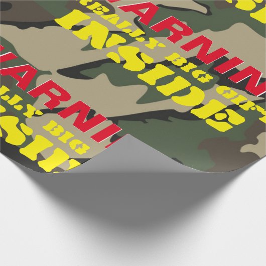 WAARSCHUWING Echt groots cadeaupapier (Hoek)