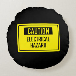 Waarschuwing Elektrisch gevaarsteken Rond Kussen