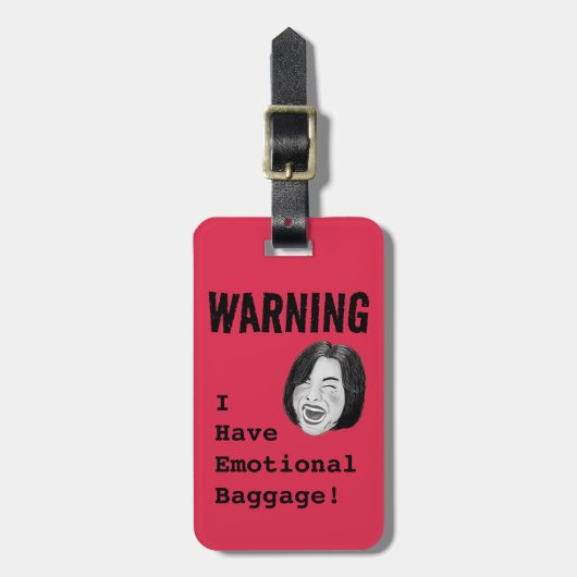 WAARSCHUWING Emotionele bagage Bagagelabel (Voorkant verticaal)