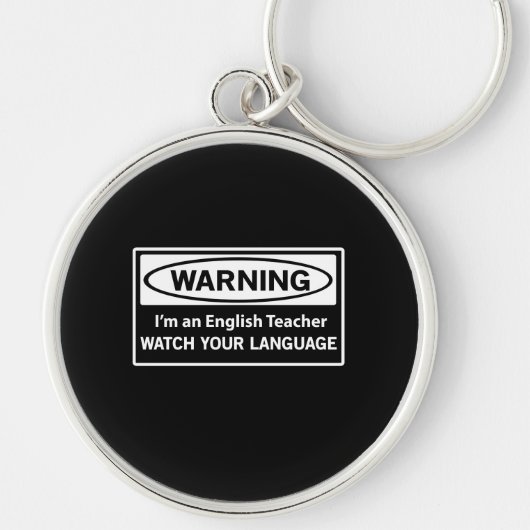 Waarschuwing Engelse leraar Sleutelhanger (Voorkant)