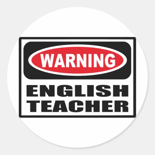 Waarschuwing ENGLISH TEACHER Sticker (Voorkant)