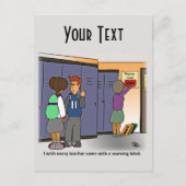 Waarschuwing Etiket Briefkaart leraar (Voorkant)