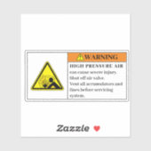 Waarschuwing Etiket voor hoge druk op de lucht Sticker (Vel)