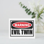 Waarschuwing EVIL TWIN Briefkaart (Staand voorkant)