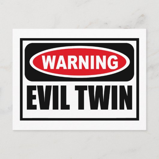 Waarschuwing EVIL TWIN Briefkaart (Voorkant)
