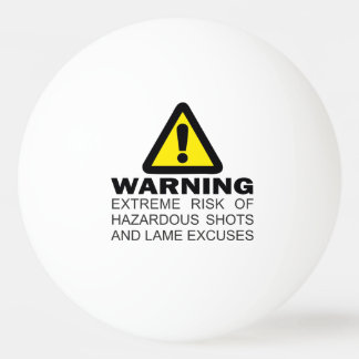 Waarschuwing extreem risico gevaarlijk schot en kr pingpongbal