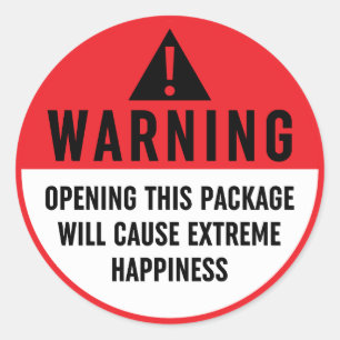 Waarschuwing Extreme Happiness Label