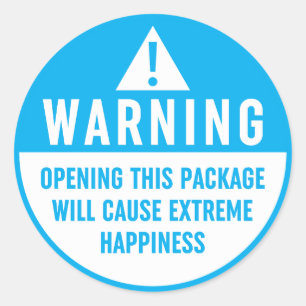 Waarschuwing Extreme Happiness Label